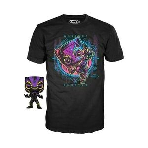 Black Panther Funko POP! Marvel: Blacklight POP & Tee Size L